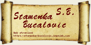 Stamenka Bucalović vizit kartica